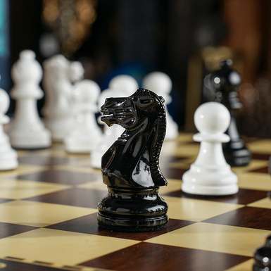 Chess set in the interior photo