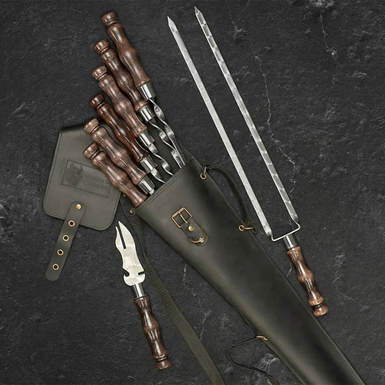 шашлычный набор в кожаном кейсе thor фото