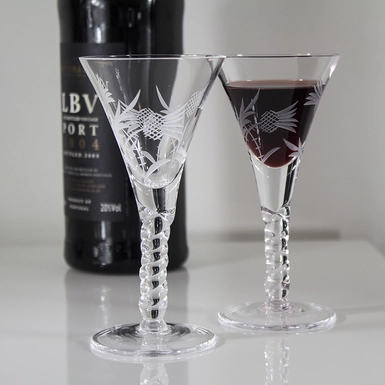 wow video Pair of crystal glasses "Thistle"