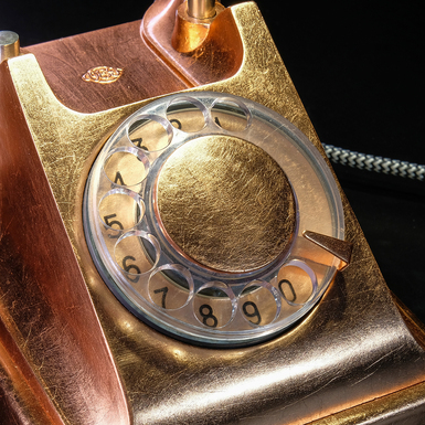 "Hello!" Copper-plated Telephone Table Lamp photo
