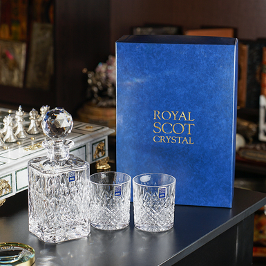 хрустальный набор для виски 2 бокала и графин фото 1