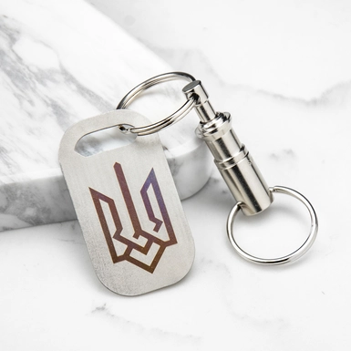 wow video Titanium keychain "Nissan" of the Light series with a Swiss carabiner "Victorinox"