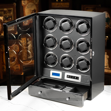 Скринька для підзаведення 9 годинників "Blackie" від Asen фото