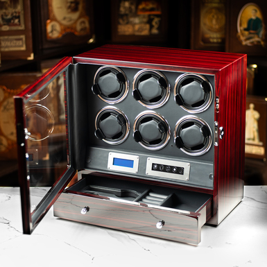 Asen 6-watch winding box "Wine" photo