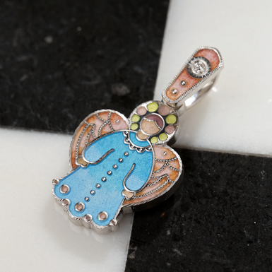 підвіска з діамантом та ювелірною емаллю фото 1