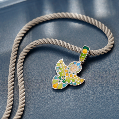 срібна підвіска з ювелірною емаллю фото 1