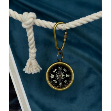 Bronze-plated brass compass key ring by Ross London