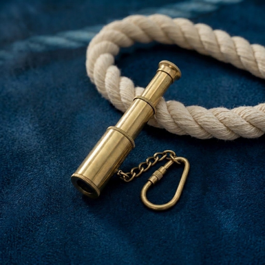 Brass Spyglass Keychain by Ross London