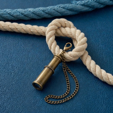 "Spyglass" Keychain in Bronze-Plated Brass by Ross London
