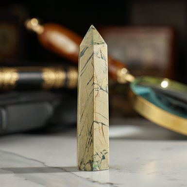 Обелиск из яшмы с хризопразом "Дюна" от Stone Art Designe (63 г) фото