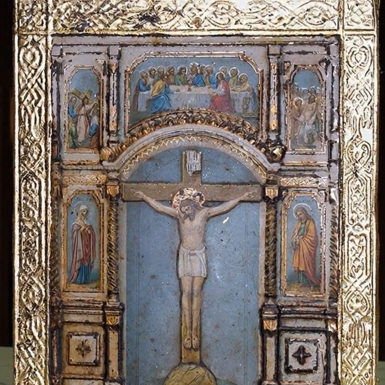 Старовинна ікона розп'яття Христа, 1895–1897 роки, Фабрика Жако