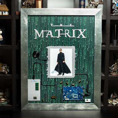 Аутентичный автограф актера Киану Ривза на диске с фильмом "Матрица" (72х93 см) фото