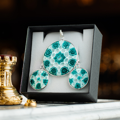 Murano glass jewelry set photo