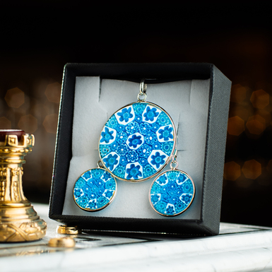 Murano glass jewelry set photo