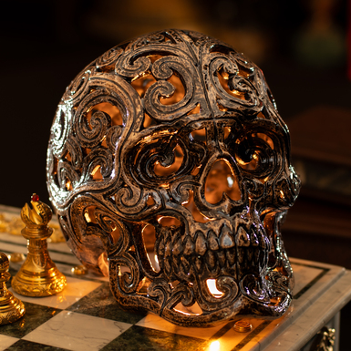 Skull candlestick photo