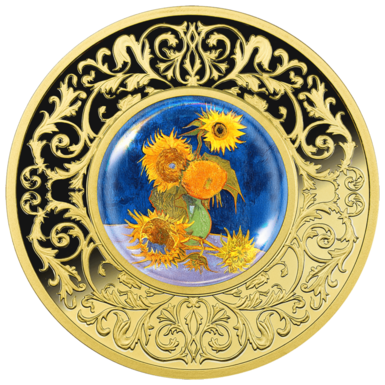 Срібна монета "Vincent van Gogh, Sunflowers", 500 франків