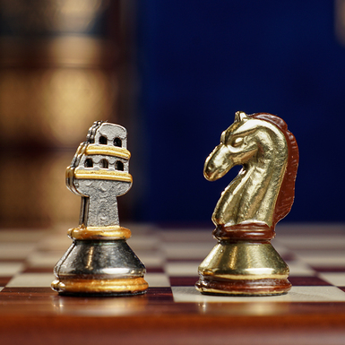 Chess with a painted photo