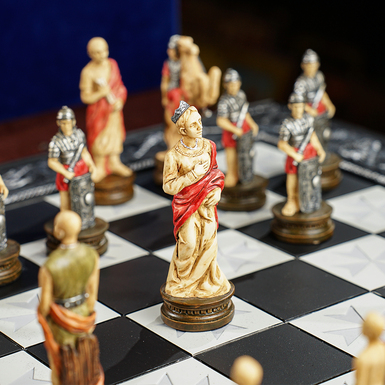Chess set in the interior photo