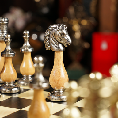Chess set in the interior photo
