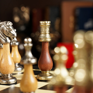 Chess with a painted photo
