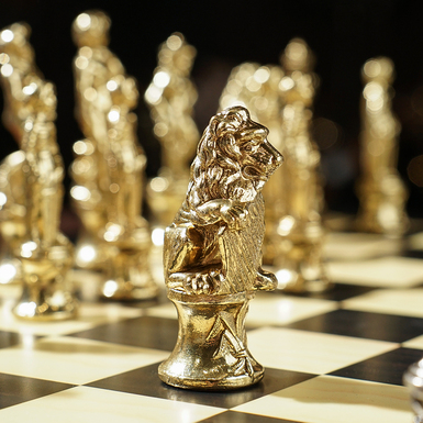 Chess set in the interior photo