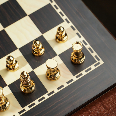 Chess set in the interior photo