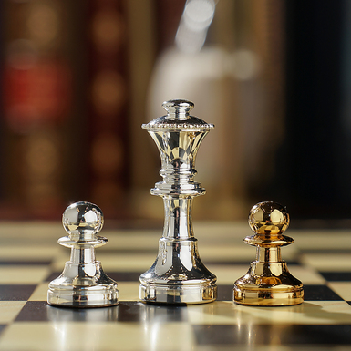 Chess with a painted photo