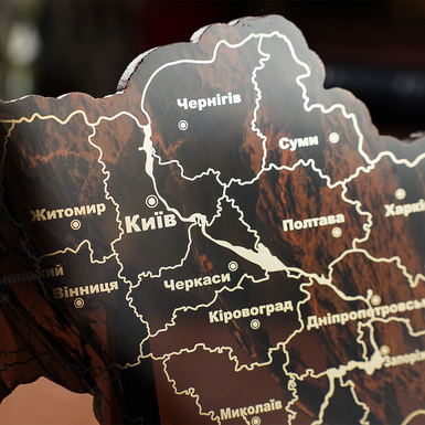 декоративна карта України з обсидіану фото 1