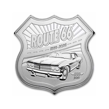 купити срібну монету (раунд) "Route 66 фото
