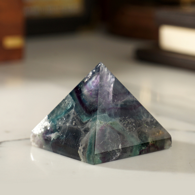 wow video Fluorite Pyramid "Cosmos" by Stone Art Designe 1