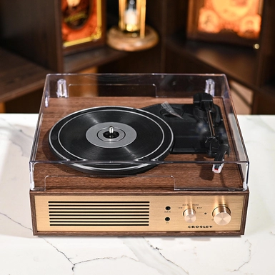 wow video Вініловий програвач Miles Record Player - Walnut від Crosley