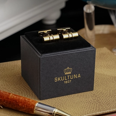 wow video Запонки з позолоченої латуні "Krona" від Skultuna