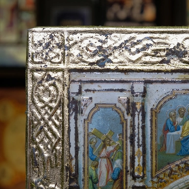 wow video Старовинна ікона розп'яття Христа, 1895–1897 роки, Фабрика Жако