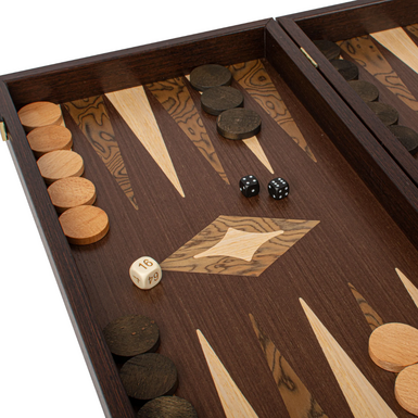 Chess with a wooden board photo