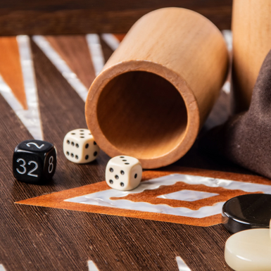 Chess set in the interior photo