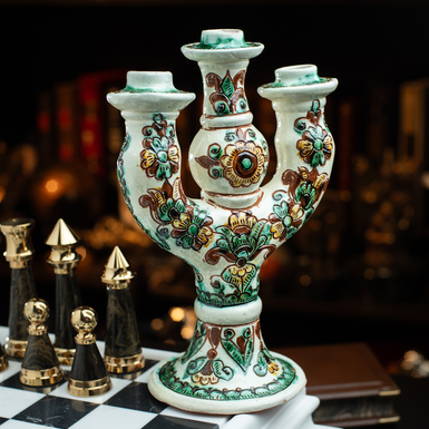Handmade ceramic candle holder photo
