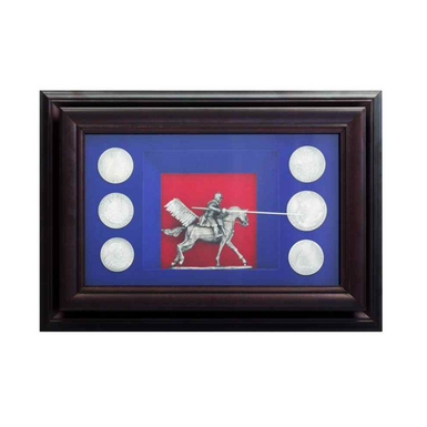 Collage "Polish Winged Hussar" made of copper, silver plating, wood photo