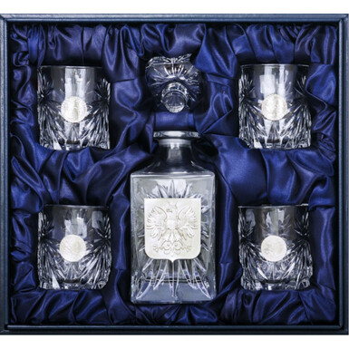 "Poland" whiskey glasses with the Polish coat of arms photo