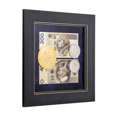 Collage "Money of the World. Poland" made of copper and silver plated photo