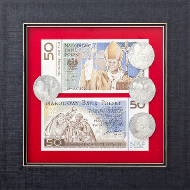 Collage "Money of Poland" made of silver plating and copper photo