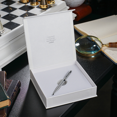 "Silver" fountain pen made of brass and steel by Fama photo