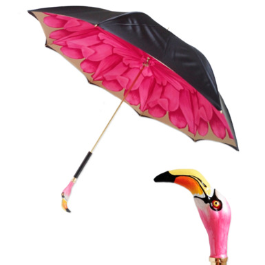 Черно-розовый зонтик