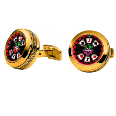 Cufflinks with poker table