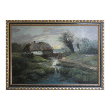 painting Landscape with a water mill