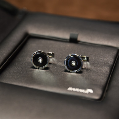 Cufflinks Baraka stainless steel with diamonds (round) buy in Ukraine online store