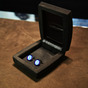 Men's cufflinks from Victor Mayer in white gold (bright blue enamel) to buy