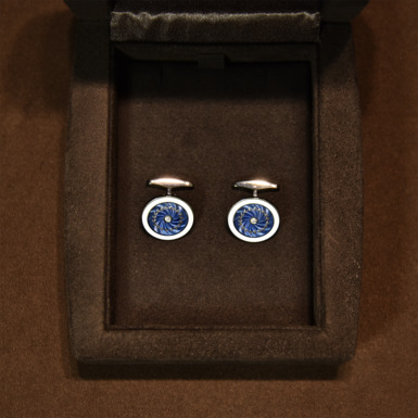 Men's cufflinks from Victor Mayer made from white gold (round) 