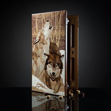 Backgammon "Wolves" from Kadun rosewood buy in Ukraine in the online store