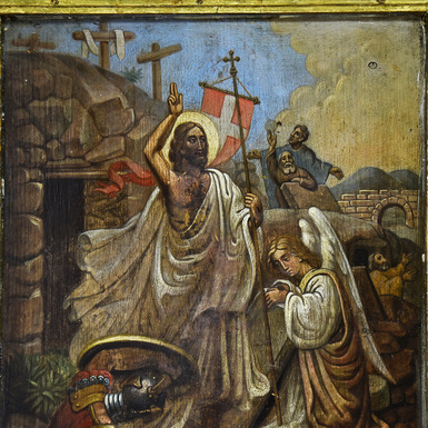 Старинная икона "Воскресение Христово" купить в подарок 