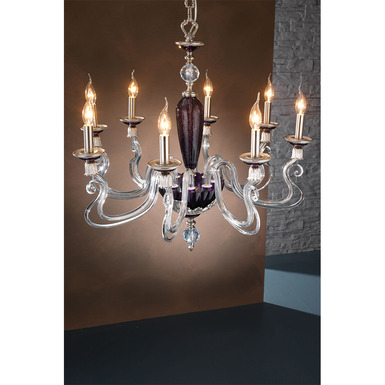 Buy Amethyst – Silver ceiling chandelier from the BAROCCO collection in Ukraine